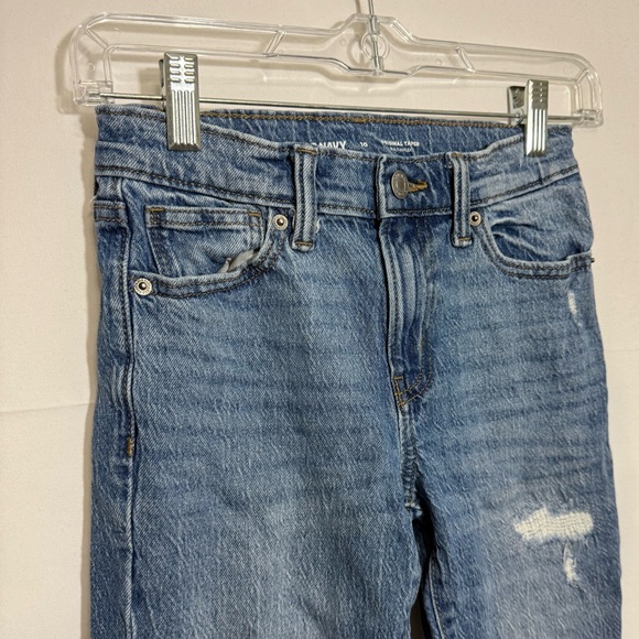 Old Navy Boys Size 10 Light Blue Distressed Tapered Built In Flex Jeans - Picture 3 of 14